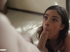 Seductive teen tries the dick in handsome deep modes